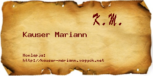 Kauser Mariann névjegykártya
